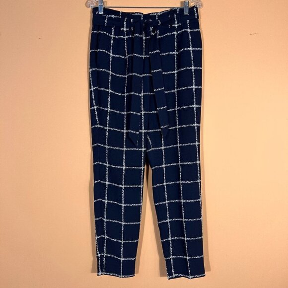 Express Ankle High Rise Black/White Pants - Picture 2 of 12